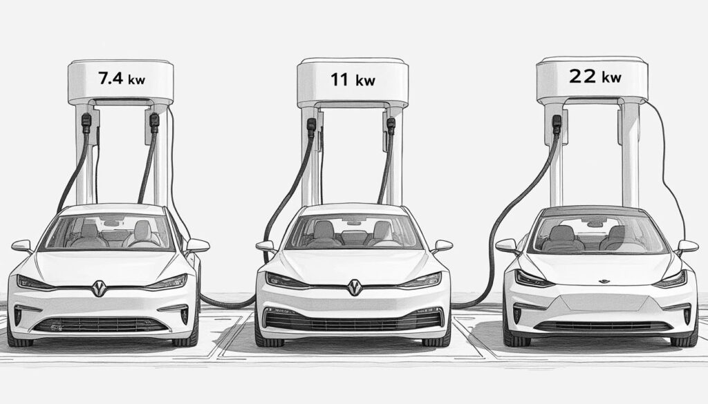 découvrez comment choisir la puissance idéale pour votre borne de recharge électrique entre 7,4 kw, 11 kw et 22 kw en fonction de vos besoins et de votre installation.
