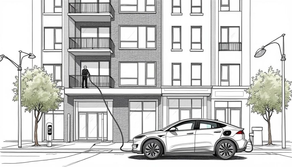 découvrez des solutions pratiques pour recharger votre voiture électrique lorsque vous habitez en appartement sans parking, et profitez de la mobilité électrique en toute sérénité.